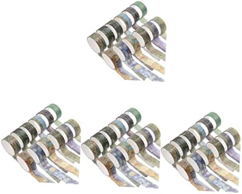 Veemoon 48 Rolls Gift Vintage Diary Delicate Stamping Gold Skinny Aging Craft Arts Foil Washi Crafts Tapes for Planner Art Gifts DIY Scrapbooking Masking Decorative Supplies Golden