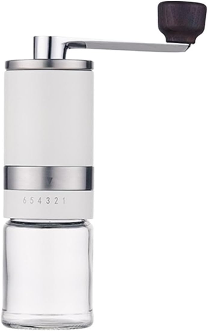 Manual Coffee Bean Grinder Portable Stainless Steel Crank Handle Core Kitchen Tool(White)