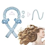 Women Heatless Curling Rod Headband, No Heat Curl Ribbon with Hair Clips and Scrunchie, Sleeping Curls Silk Ribbon Hair Rollers
