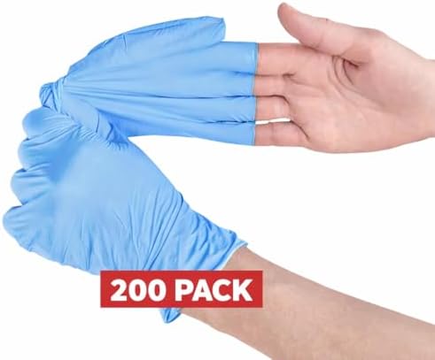 Gold Global Blue Nitrile Gloves – 4 Mil, Powder-Free, Latex-Free (200 Pack, Medium) — view 2