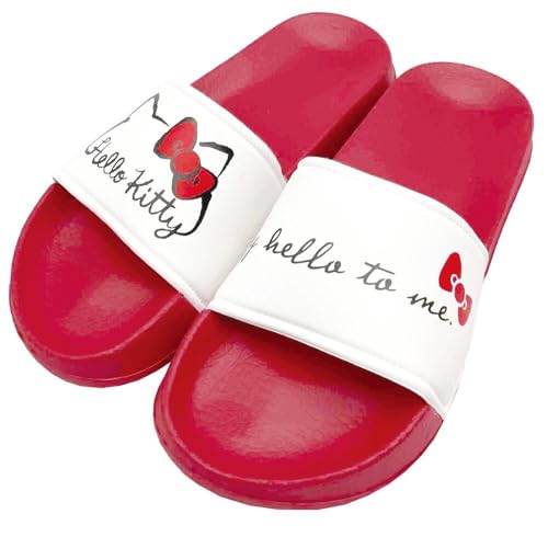 Sanrio Hello Kitty Logo Shower Sandals SA1042, red, 23.0~23.5 cm 2E2