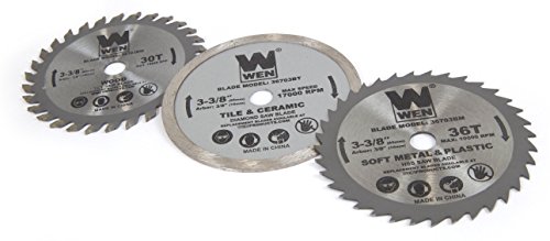 Wen 36704 4.2-Amp 3-3/8-Inch Plunge Cut Compact Circular Saw With Laser, Carrying Case, And Three Blades, Black, 2019 Model (15Mm Arbor) #TOP5