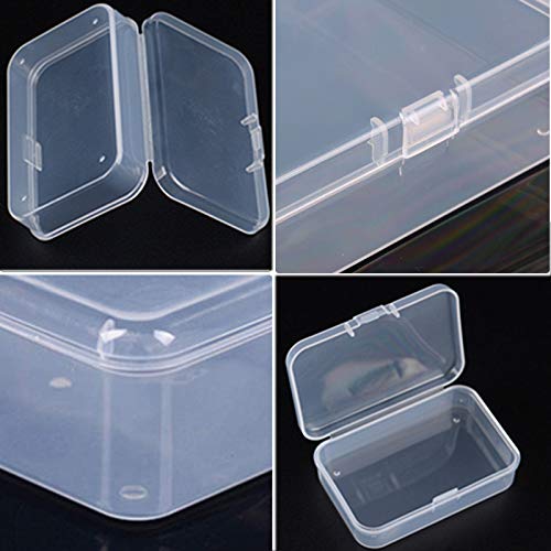 Image of 30pcs Rectangle Mini Clear Plastic Storage Containers Box Case with lid for Small Items, Bead, Jewelry, and Other Craft Projects (M: 3.3 * 2.1 * 0.9inch)