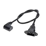 ZYAMY C13 to C14 Panel Mount Power Cord 90 Degree IEC320 1.9ft Female to Male Chassis Power Extension Cord Power Plug Converter for Monitor Computer TV Printer Scanner Adapter
