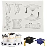 Graduation Fondant Molds Graduation Cap Diploma Silicone Mold Bachelor Cap Molds for Cake Decoration Cupcake Topper Sugar Craft Chocolate Candy Polymer Clay Gum Paste