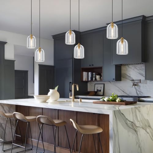 Image of Crystal Pendant Light Kitchen Island,Brass Hanging Pendants Lights