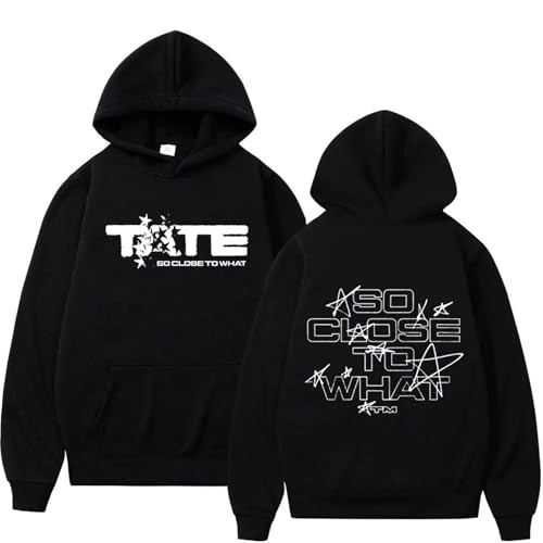 VBPOIYB Men's and women's long sleeve hooded sweatshirt T-a-t-e singer M-c-R-a-e album hoodie wool vintage oversized sweater (Black,S)