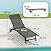 Outsunny Sonnenliege mit Rolle, Gartenliege Alu Liegestuhl mit 5-Fach verstellbare Rückenlehne, wetterfeste Campingliege, Gartenstuhl bis 150 kg belastbar, für Garten Urlaub Strand Pool, Schwarz