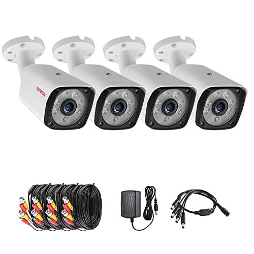 [Upgrade] Tonton 4 Pack 1080P 4-in-1 CCTV HD Security Analog Bullet Camera Outdoor,Supports HD TVI/CVI/AHD/CVBS Model,Aluminum Metal Housing,90Â° Viewing Angle,Suitable for DVR Recorder