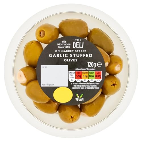 Morrisons Market Street Deli Garlic Stuffed Olives 120g