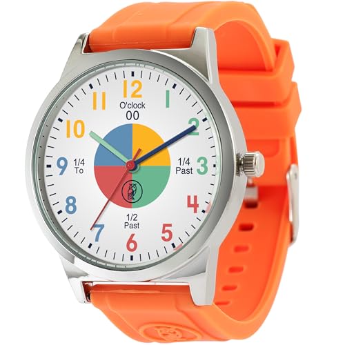 OWLCONIC Analog Kids Watch Bright Orange - Girls & Boys Watches Ages 7-12 - Kids Analog Watch - Telling Time Teaching Tool - Gift Watches for Girls and Boys