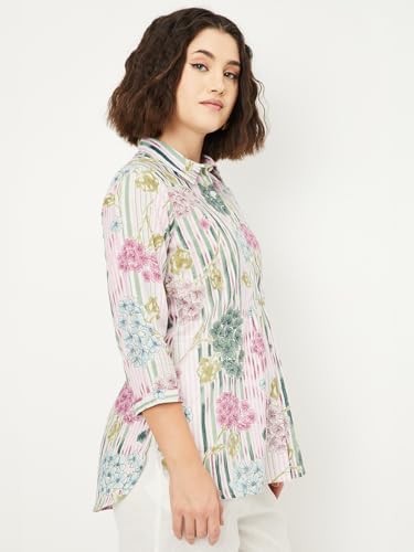 Image of Max Women's Cotton Blend Printed Regular Kurta