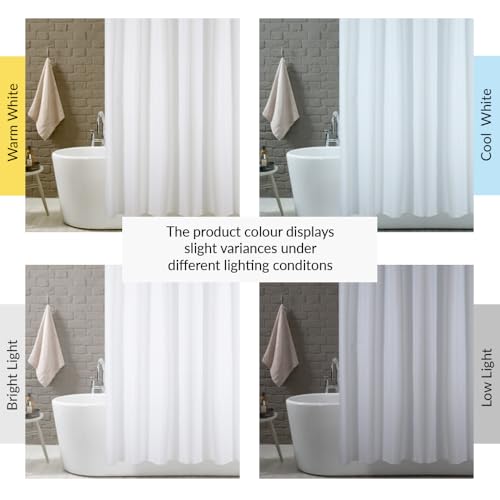 Rideau de douche anti-moisissure en polyester blanc pour éviter les taches - 3