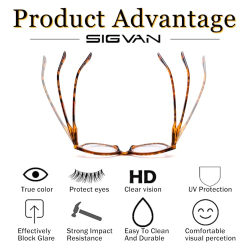 Image of SIGVAN 3 Pack Reading Glasses Spring Hinge Stylish Readers Black /Tortoise for Men and Women