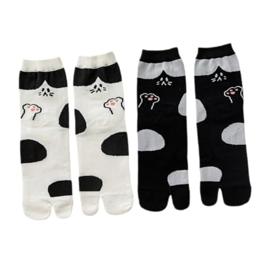 OFFSCH 2 Pares Meias Decotadas Mulheres Meias De Verão Meias Femininas Fofas Meias Curtas Mulheres Meias De Gato Para Mulheres Dedos Divididos Meias De Corrida Algodão Senhorita