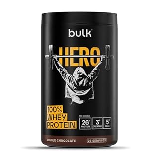 Bulk Hero 100% Whey Proteine in Polvere | Doppio Cioccolato | 910g | 26g Proteine + 3g Creatina | 5g BCAA | Basso Zucchero | Assorbimento Rapido | Isolato, Idrolizzato & Concentrato