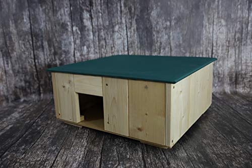 MODO24 Igelhotel Igelhaus Igelhütte Winterfest mit Boden und Labyrinth Eingang 47,5x43,5x21,5 cm GROß, abnehmbares Dach… – Bild 3