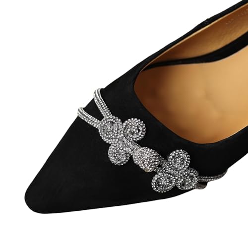 TinaCus Women's Suede Leather Rhinestone Pointed Toe Handmade Casual Flats Shoes2
