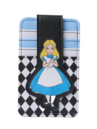 Image of Disney Card Holder Women Slim Wallet Small Alice Black Blue