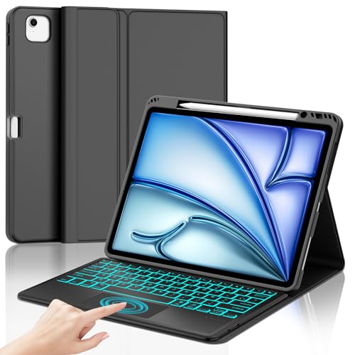 Clavier avec Touchpad pour iPad Air 13 Rétroéclairé et Détachable Noir