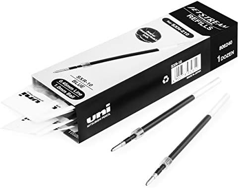 uni-ball Jetstream SXN-210 Retractable Pen Refills - 1.0mm Nib - Gel Ink - Black Ink - Pack of 12