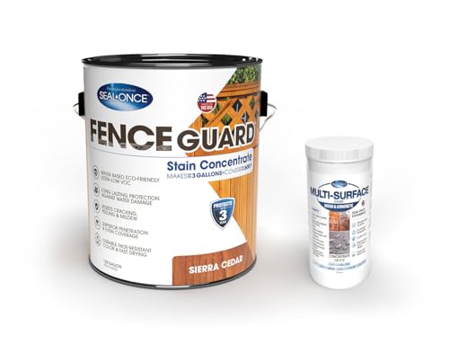 Seal‑Once Fence Guard Sierra Cedar (1 Gal) + Seal‑Once Multi‑Surface C