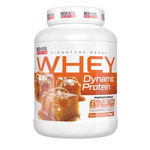 Medi-Evil Whey Dynamic Protein Powder 2kg Salted Caramel | 66 Servings | Whey Protein for Muscle Growth, Recovery & Strength | No Added Sugar, High Protein Shake for Lean Muscle & Performance