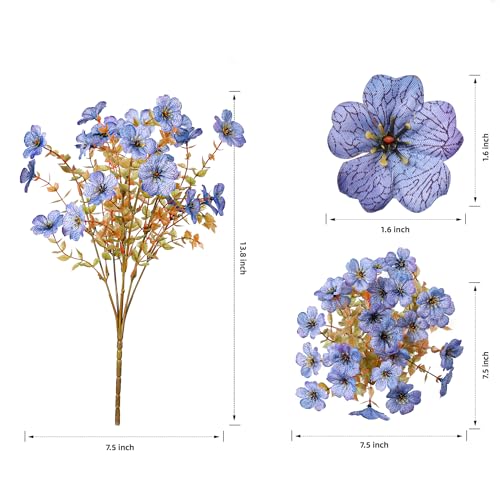 HyeFlora Artificial Fall Flowers Faux Mums for Outdoor Indoor Garden Home Decoration, Faux Flower Daisy with Eucalyptus Leaves Fake Plants Greenery Boxwood Porch Patio, 12 Bundles (6 Fall Multicolor)