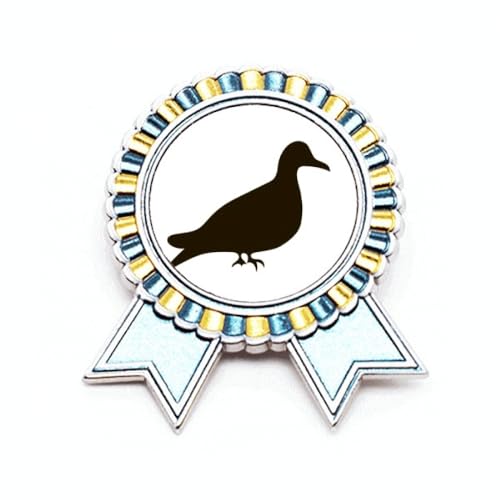 Broche pigeon noir en métal pour personnaliser vos vestes d'automne
