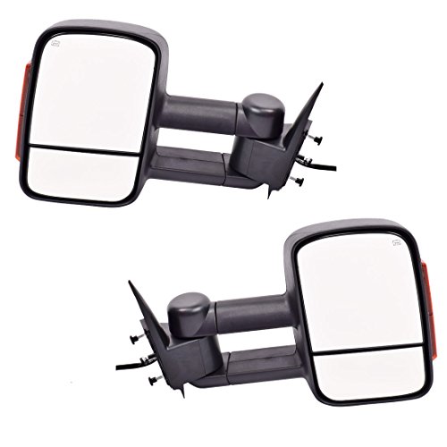 DEDC Tow Mirrors For Silverado 1500 Tow Mirrors For Silverado 2500 Towing Mirrors Power Heated With Signal Lights Foldable Pair For 2003-2006 Chevy Silverado GMC Sierra