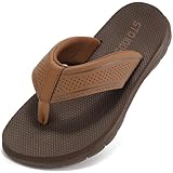 Kids Flip Flops Boys Sandals Girls Summer Beach Non Slip Outdoor & Intdoor Little/Big Boys Comfortable Fashion Lightweight Soft Bathroom Pool Swimming Shower Home House Sport Brown Size 3 Little Kid