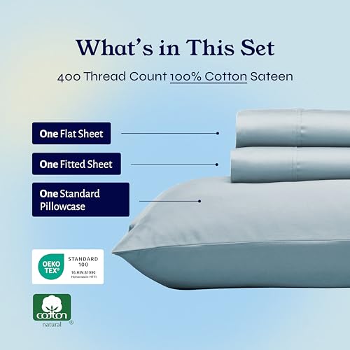 image for California Design Den Twin XL Sheet Sets - Soft 400 Thread Count Satee