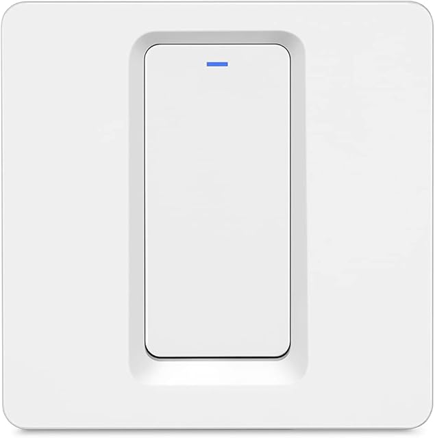 LNL WiFi Smart Light Switch, Work with or without Neutral Wire, No Hub Required, Remote Control, Voice Control and Timing Function, Compatible with Alexa, Google Assistant and IFTTT 1 Gang-1 Way