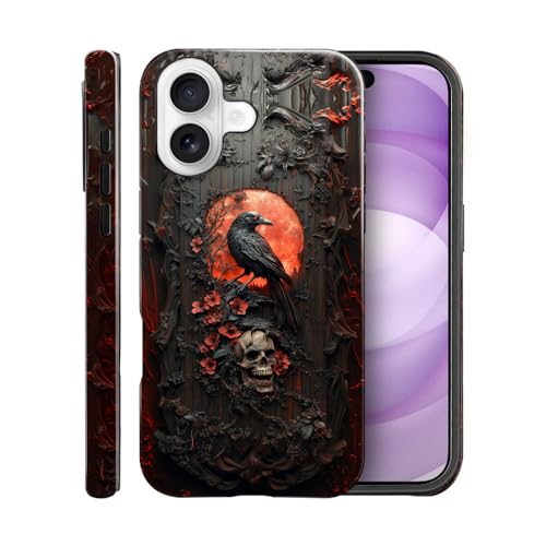Coque compatible P19JL rigide protège contre rayures motif gothique foncé