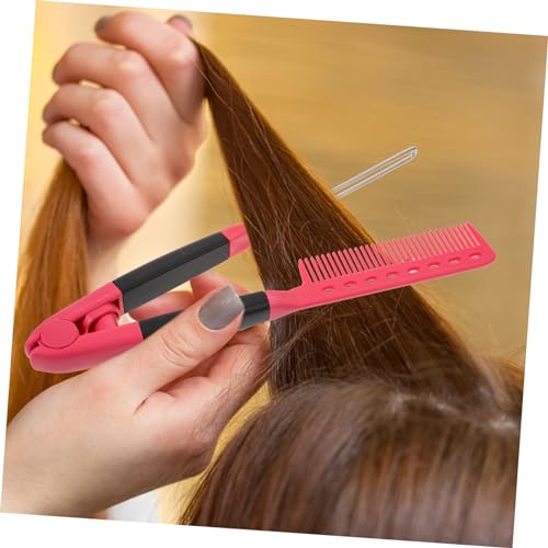 Peine alisador para mujer 2 en 1 herramienta de peluquería plegable multifuncional para alisar y rizar el cabello miniatura 6