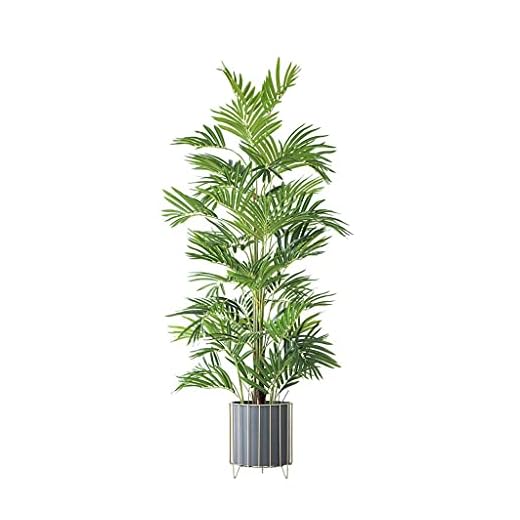 Konstgjorda träd Artificiell areca palm växt, lämnar faux palm i kruka for inomhus utomhus dekoration, perfekt housewarming gåva Falska träd konstgjorda krukväxter (Storlek : 163cm)