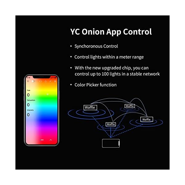 YC Onion RGB Camera Light Photography Studio Video Lighting with App Control, Dimmable 3200K-6200K LED Video Light CRI98… – Bild 3