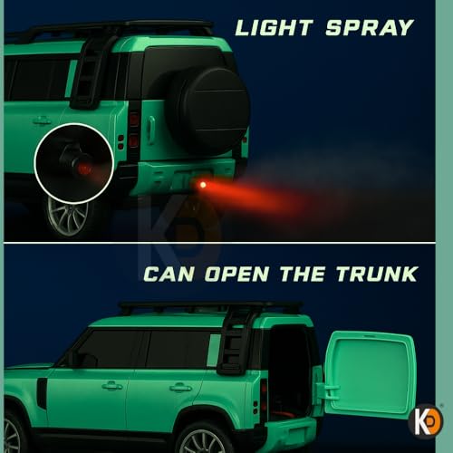 Image of K D Fog Remote Control SUV Defender Car - High-Speed Off-Road RC Car with LED Lights & Smoke | USB Type-C Charging (4 Defendar with Fog Remote Car Green)