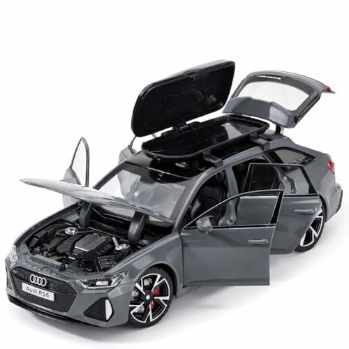Image of Invite Enterprise 1:32 Scale Aodi RS6 Alloy Die-Cast Car Model with Door-Activated Light & Sound | Openable Doors, Hood & Trunk | Metal Toy Car for Kids & Collectors (No Pull Back) (Grey Color)