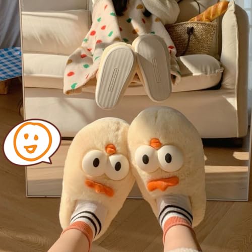 Animal Fuzzy Slippers for Women, Cute Chick Rooster Fluffy Plush Warm Memory Foam House Slippers4