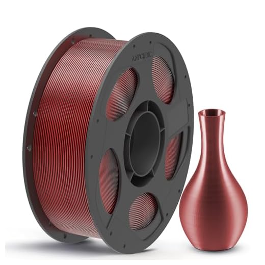 ⚡ ANYCUBIC Silk Dual Color Pla Filament, 2-in-1 Chrome Coextrusion Color Change 3D Printer Filament 1.75mm Dimensional Accuracy +/- 0.02mm, Silk Texture, 1KG Reusable Spool (2.2 lbs), Black Red