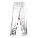 TAIKMD Girls Kids Shiny Metallic Dance Fashion Leggings Tights Loose Fit for Modern Hip Hop Street Dancewear (US, Age, 5 Years, Silver)