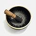 Tibetan Singing Bowl with Wooden Mallet, 7 Metals Hand Engraved Design, Black and Gold Meditation Bowl (NEGRO, 105)