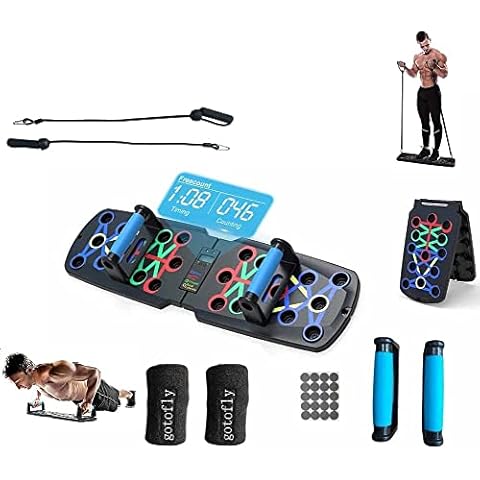 Push Up Board With Automatic Count and Handles Foldable Multi System Portable Professional Workout Equipment Pushup Bar Resistance Chest Exercise Strength Function Gym Home Floor Men & Women Cover