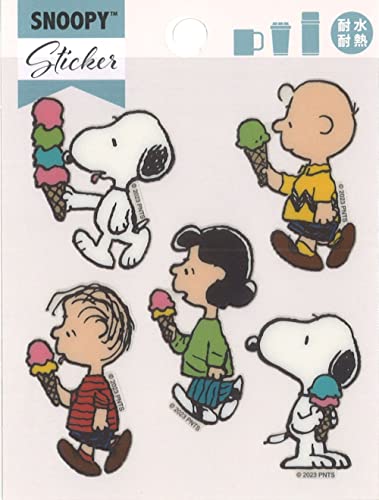 S&C Corporation Snoopy PKS292 Heat and Water Resistant Stickers, Ice