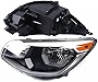 DNYSYSJ Chrome Headlight Assembly For 2014 2015 2016 2017 2018 2019 Soul Left Driver Side Halogan Headlamp Clear Lens Head Light Lamp Replacement, H13 High/Low Beam