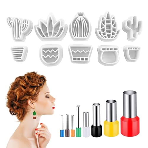 Tuxxjzm Cortador de arcilla para pendientes, molde de esculpir, herramientas de corte de arcilla, herramientas de modelado reutilizables, suministros de fabricación de joyas para colgantes de oreja