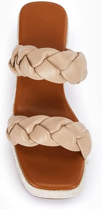 Miniatura 6 de FISACE Alpargatas de verano para mujer, sandalias de cuña con plataforma trenzadas, puntera abierta, sandalias deslizantes