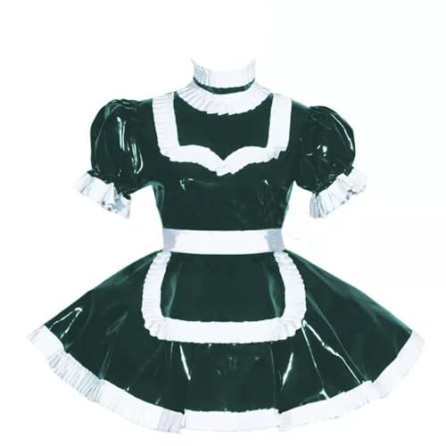 Robe de maid à volants en cuir PVC pour vos soirées cosplay