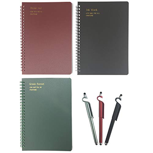 AOU Squared Notebook Spiral 3 Pack A5 Top Bound Graph 5.8 X 8.3 Grid Notebooks Hardcover Red and Black Green for Work Job AOU Squared Notebook Spiral 3 Pack A5 Top Bound Graph 5.8 X 8.3 Grid Notebooks Hardcover Red and Black Green for Work Job
